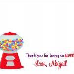 Personalized Note Cards - Gumball Machine