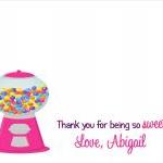 Personalized Note Cards - Gumball Machine
