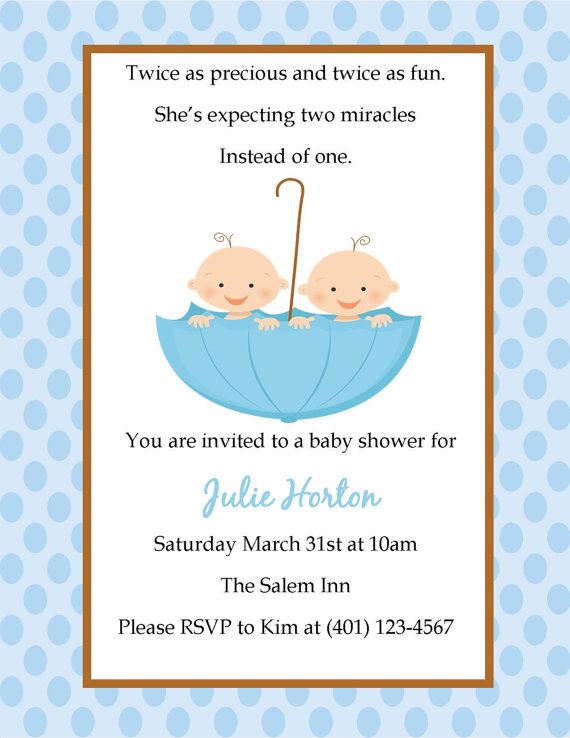 Twin Baby Shower Invitation On Luulla
